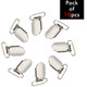 24mm Silver Metal Clasp Clip-On Holders - (Pack of 10)